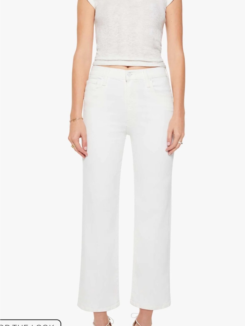 MOTHER off white (cream puffs) The Rambler Zip Ankle jeans